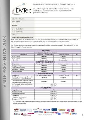FORMULAIRE VISITE PREVENTIVE 2023