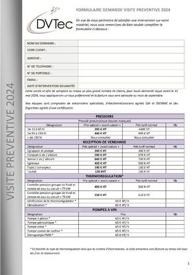 FORMULAIRE VISITE PREVENTIVE 2024